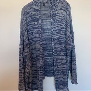 Eileen Fisher Open Cardigan 100% Linen Blue/Gray